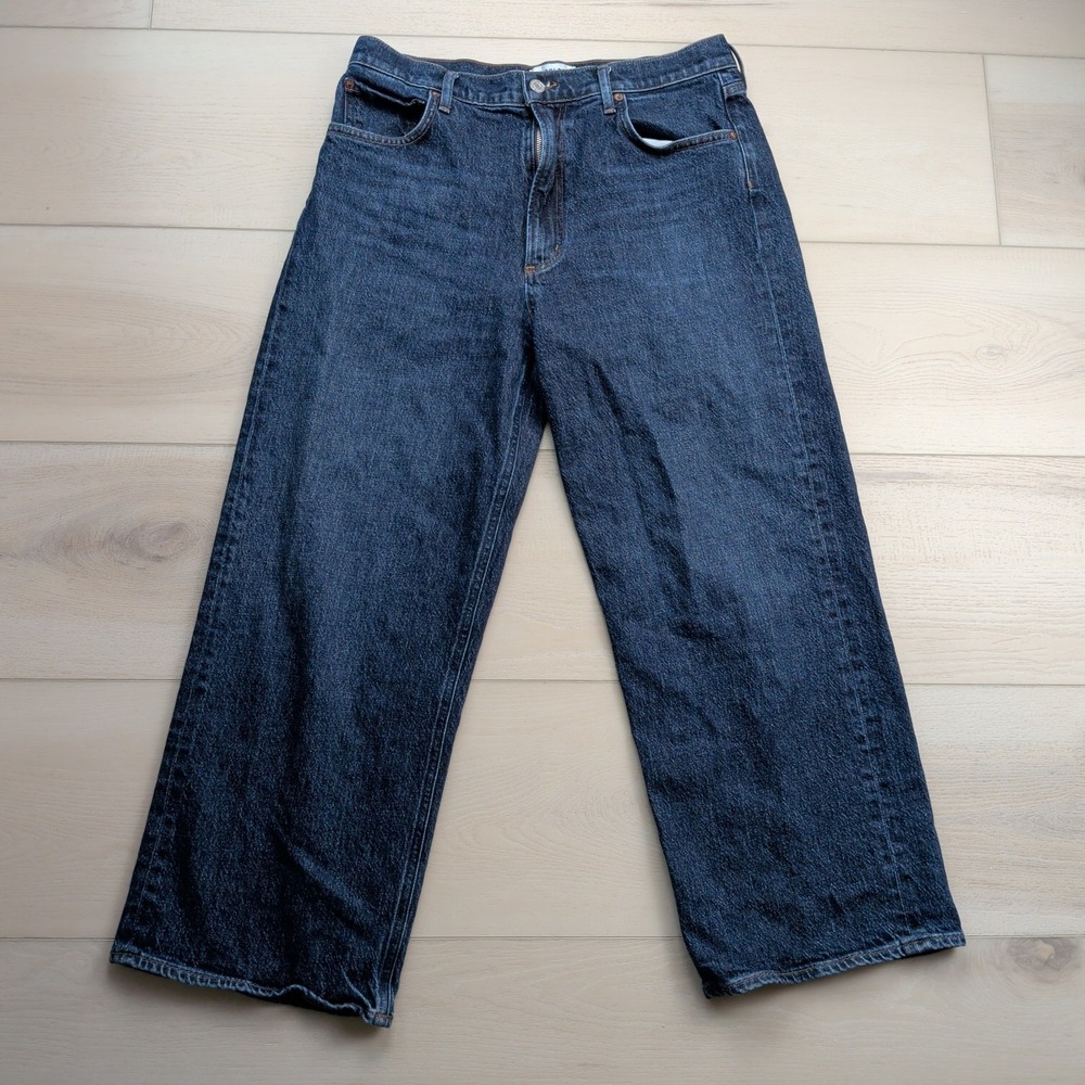 Agolde Ren High Rise Wide Leg Jeans Womens 30 Blue Denim Stretch A200B-1554